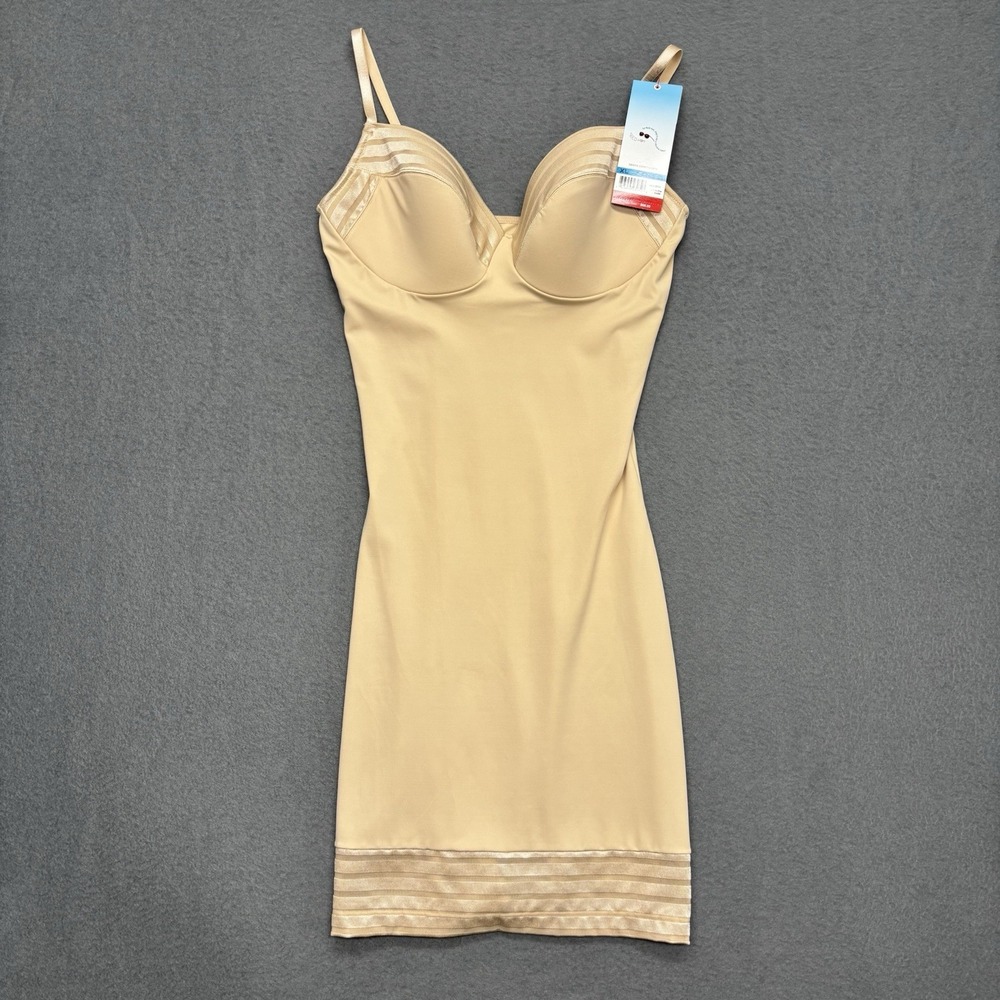Red Hot SPANX Nude Adjustable Strap Cupped Full Slip Super Slimming Size XL NWT - Picture 2 of 8